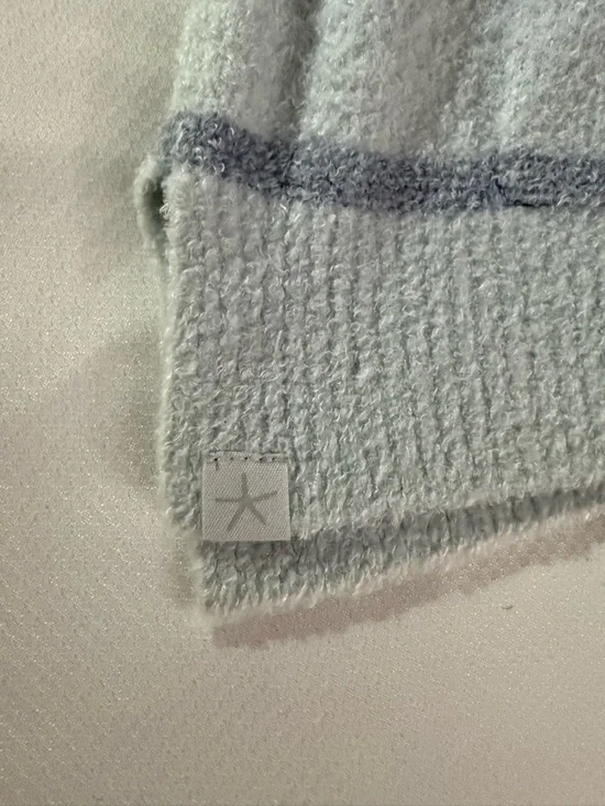 Barefoot Dreams Cozy Light Blue Stripe Women's Sweater - Picture 5 of 5